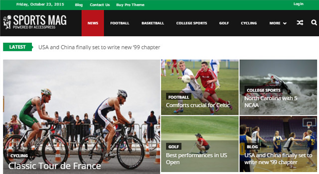 SportsMag: Tema de WordPress para revistas y noticias