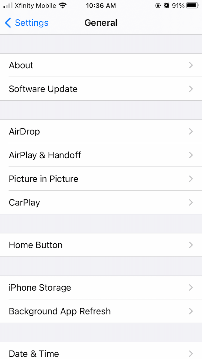 Dónde encontrar la configuración AirDrop en iPhone