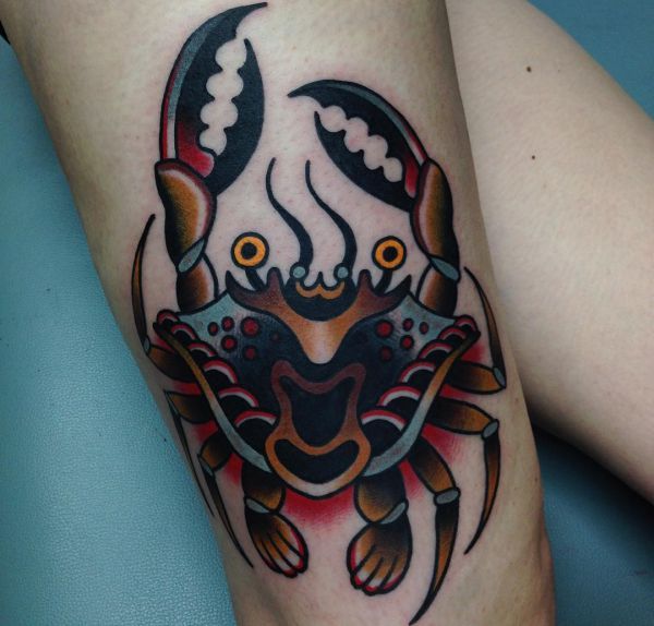tatuaje tradicional americano tatuaje de cangrejo