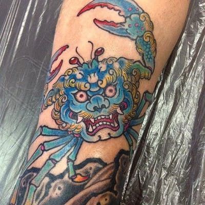 tatuaje tradicional japonés tatuaje de cangrejo