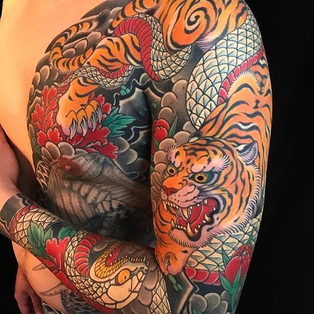 tatuaje tradicional japonés tatuaje de tigre
