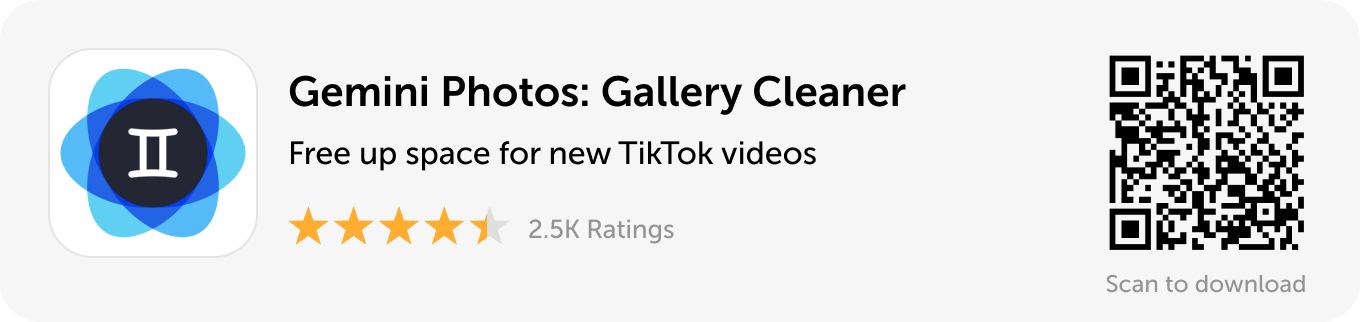 Banner de escritorio: descargue Gemini Photos y libere espacio para nuevos videos de TikTok