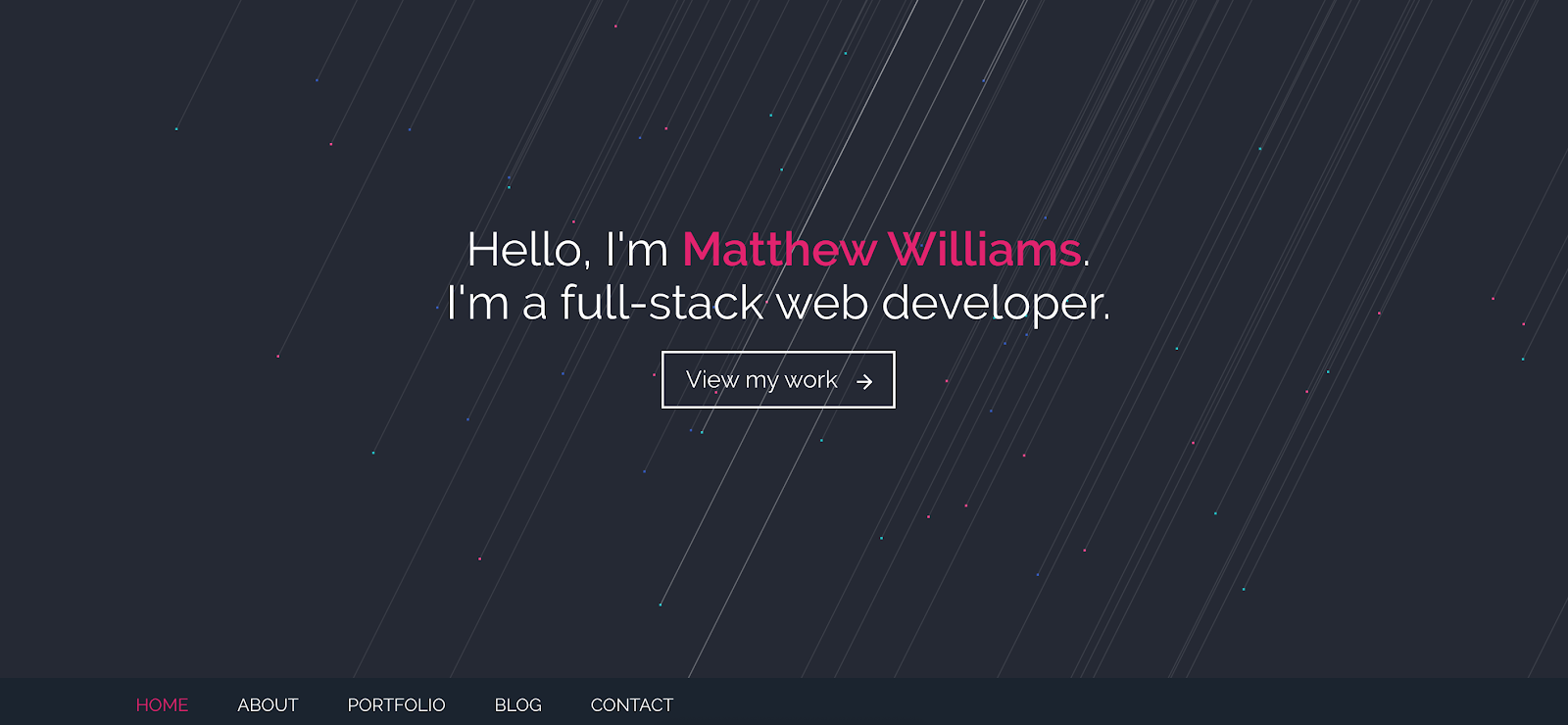 Portafolio de desarrollador web de Matthew Williams