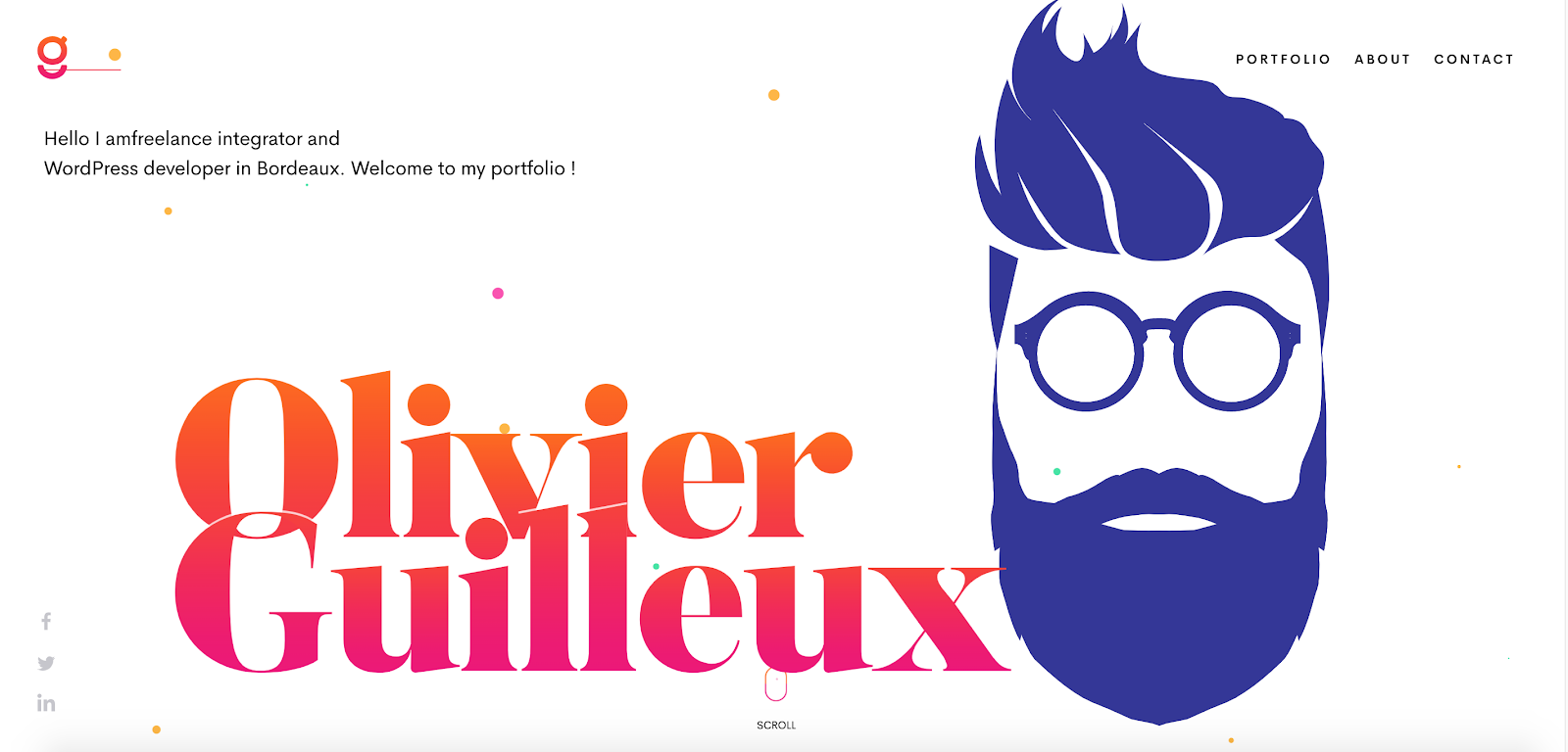 Portafolio de desarrollador web de Olivier Guilleux