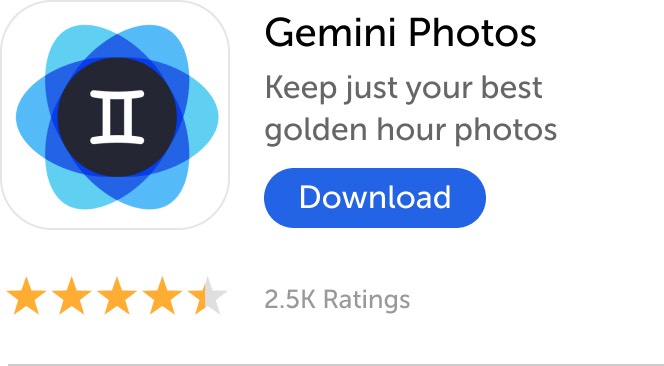 Banner móvil: descargue Gemini Photos y conserve sus mejores fotos de la hora dorada