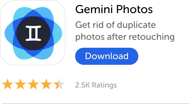 Banner móvil: descargue Gemini Photos para deshacerse de las fotos duplicadas después del retoque