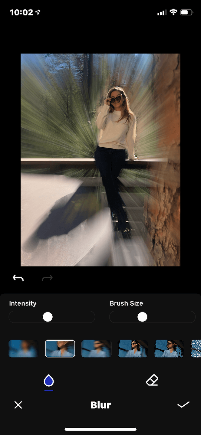Una foto con el fondo borroso usando una aplicación