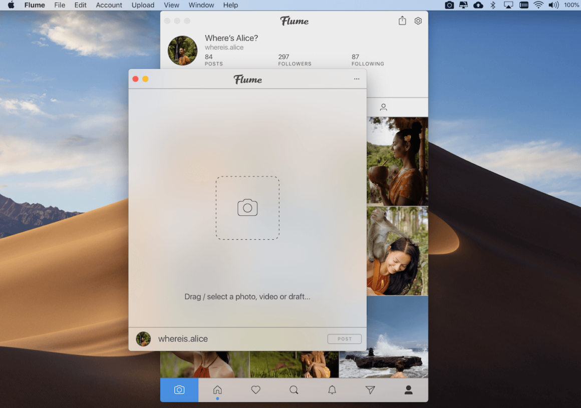 Flume, una popular aplicación de Instagram para Mac