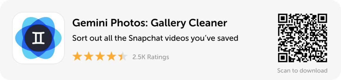 Banner de escritorio: descargue Gemini Photos para ordenar todos los videos de Snapchat que ha guardado