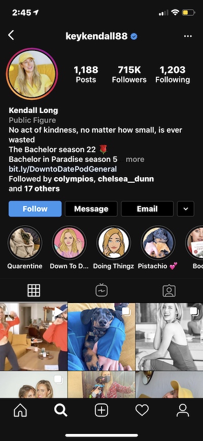 Biografías de Instagram con citas: Ejemplo de keykendall88