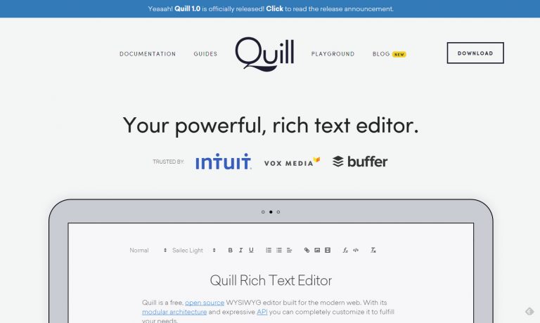 Quill 1.0 – Mejor editor de texto enriquecido para aplicaciones web