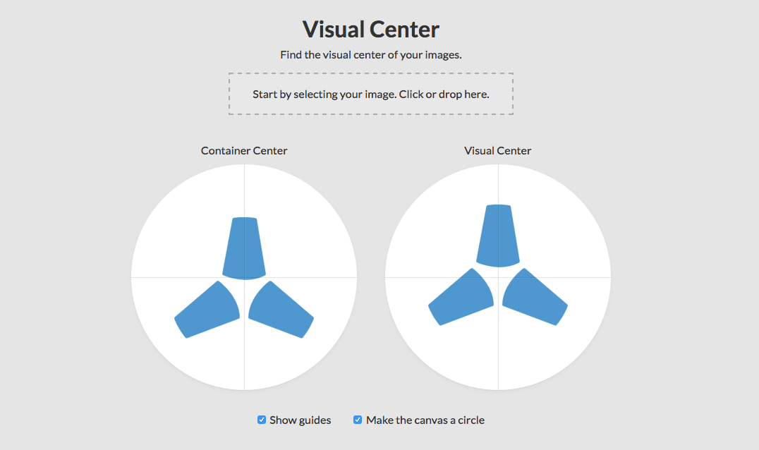 Visual Center encuentra el centro interno de su imagen
