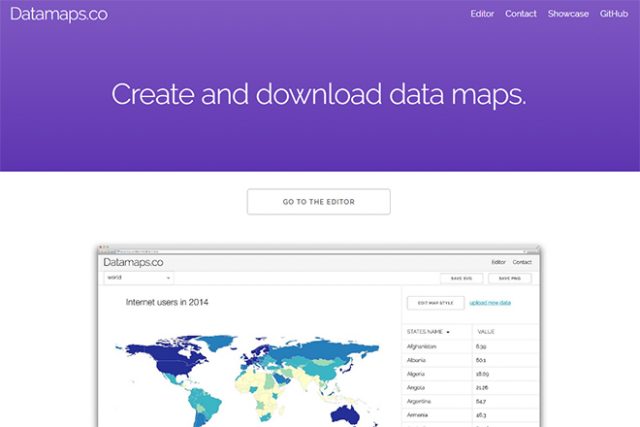 Datamaps.co: crea mapas rápidamente como PNG o SVG