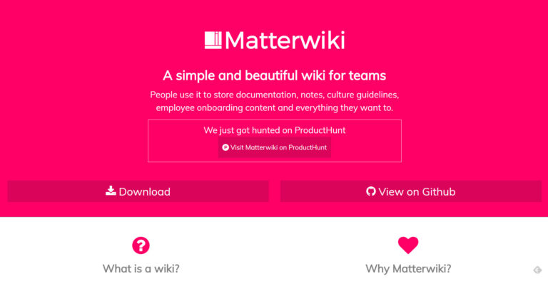 Matterwiki: Gestión gratuita del conocimiento para equipos pequeños