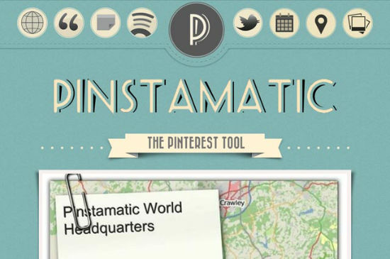 Pinstamatic Pimps Pinterest, permite compartir sitios web, textos y lugares