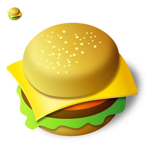 Cree un icono de hamburguesa sabrosa en Illustrator