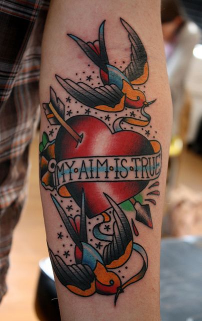 tatuaje tradicional americano tatuaje de corazón