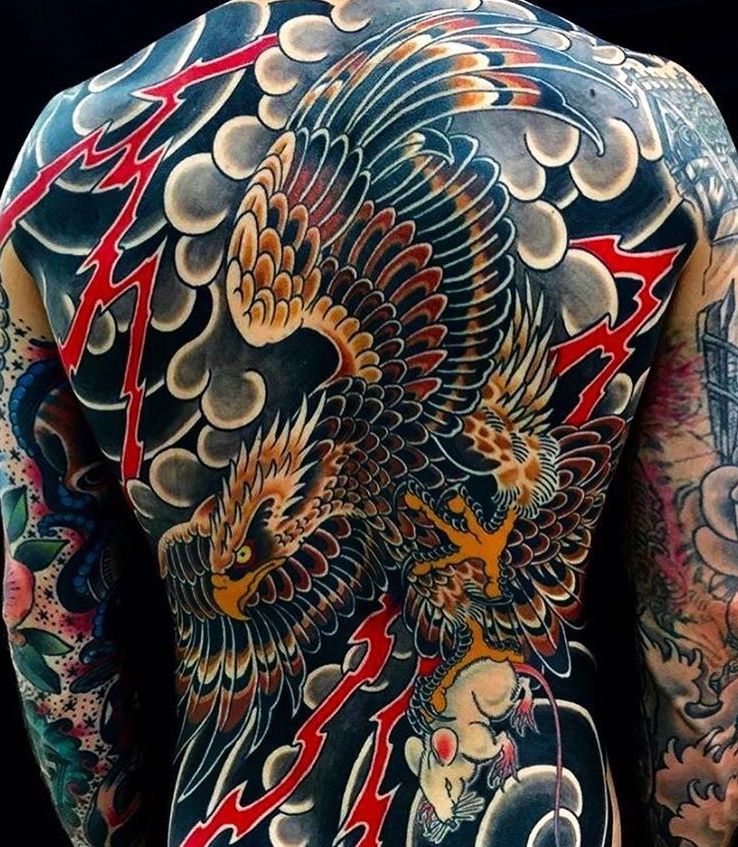 tatuaje tradicional japonés tatuaje de águila
