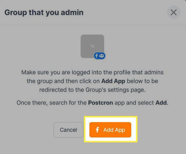 Añadir Postcron a tus grupos de Facebook de los que eres administrador.