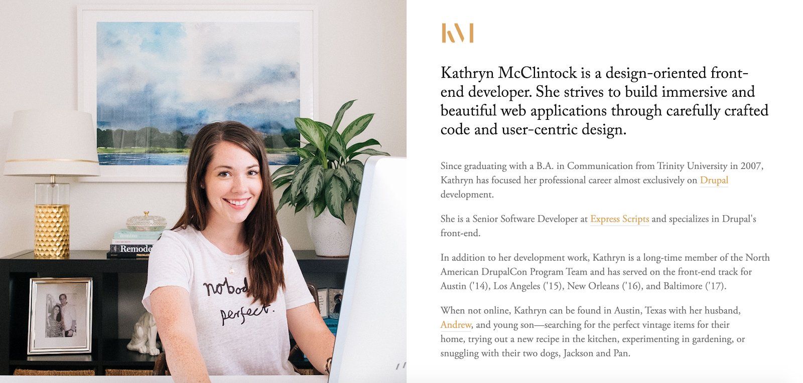 Portafolio de desarrollador web de Kathryn McClintock