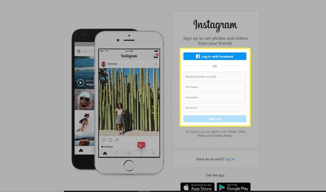 Instagram - crea otra cuenta en la web