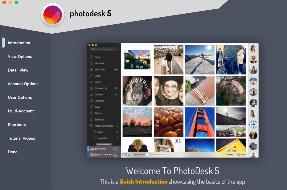 PhotoDesk, una aplicación de Instagram para Mac