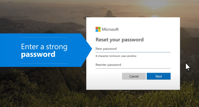restablecer la contraseña de su cuenta de Microsoft